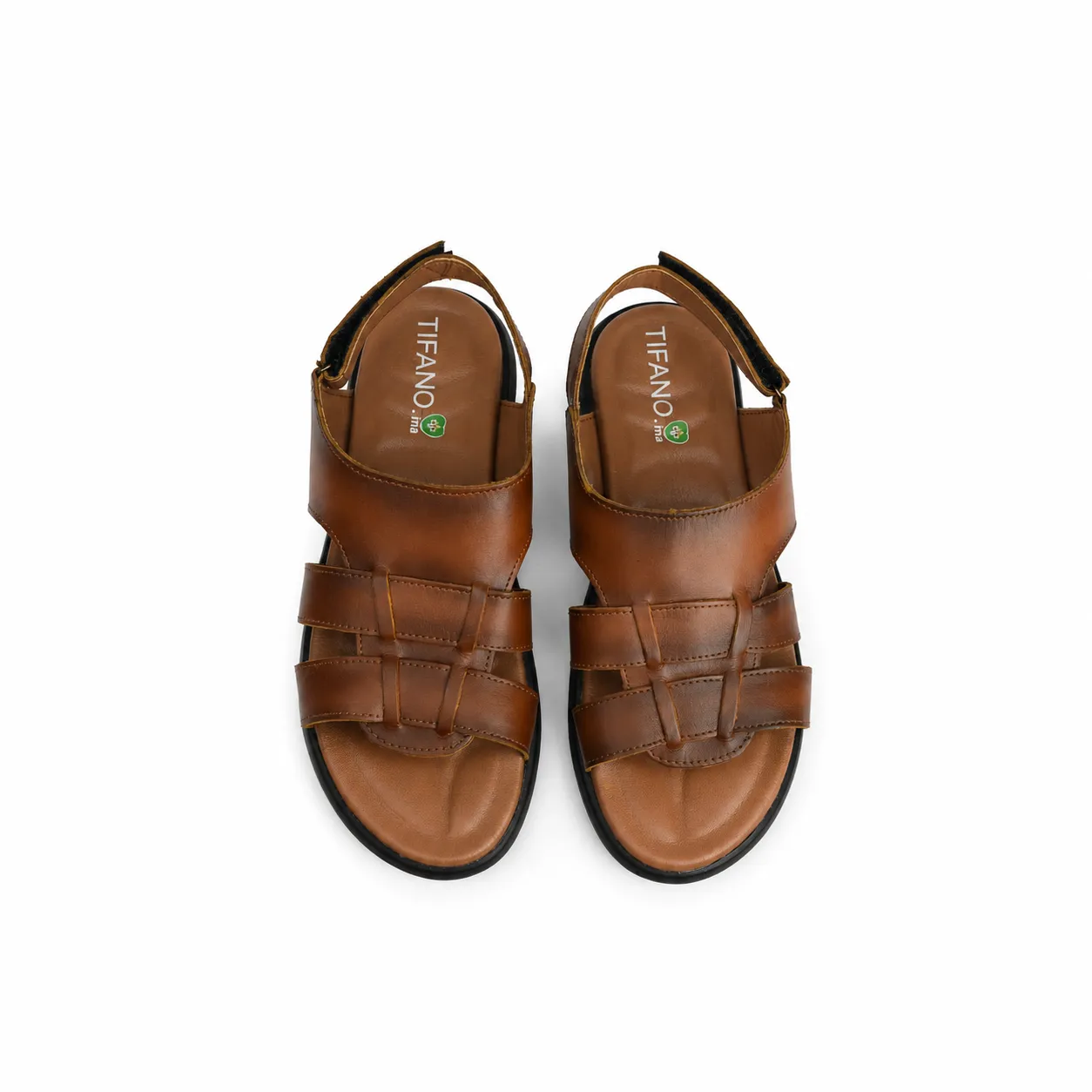 Sandales pour homme 032 marron Cuir  miniature